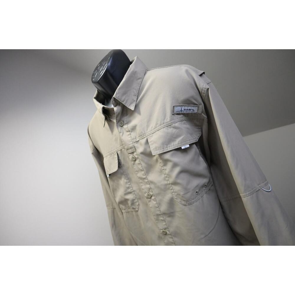 Habit Vented Fishing Shirt Olive Long Sleeve Camping Outdoors Mens Size‎ 2XL XXL